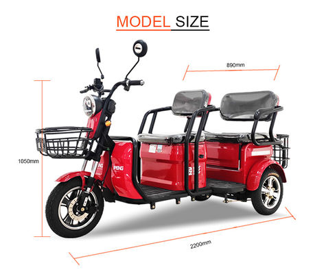 Jinpeng XD 60V Electric Passenger Vehicles 40km Range 3 Wheel Electric Tricycle