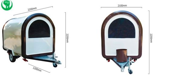 Outdoor Burger Factory Catering Mobile Fast Food Trailer With Stainless Steel Kitchen