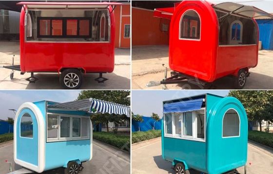 Outdoor Burger Factory Catering Mobile Fast Food Trailer With Stainless Steel Kitchen