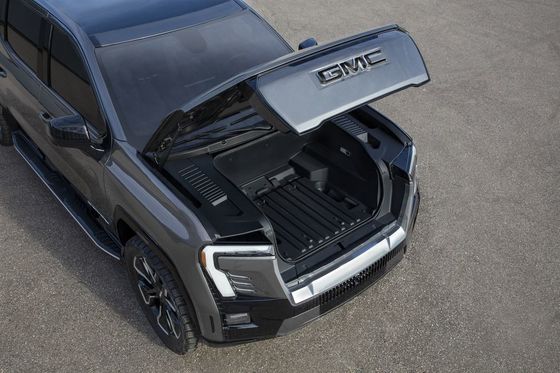 GMC Sierra EV dual motor powertrain with 754Ps rated to tow up to 9500 pounds and can haul up to 1300 pounds of payload