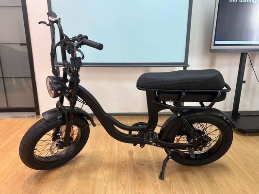 EB8 Extended Leather Saddle Fat Tire Electric Bike With 20" Air Tire