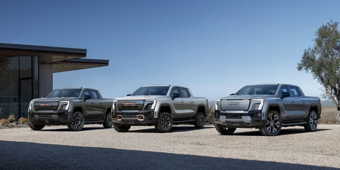 GMC Sierra EV dual motor powertrain with 754Ps rated to tow up to 9500 pounds and can haul up to 1300 pounds of payload